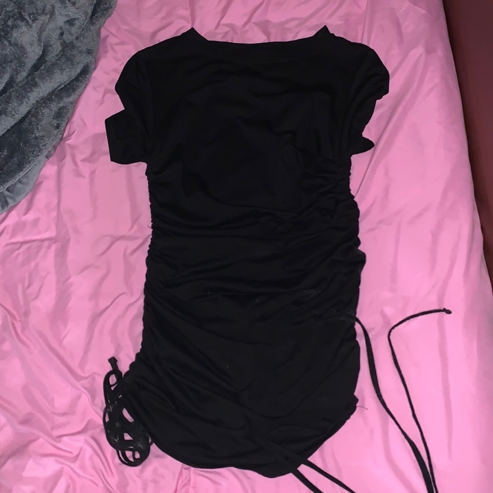 Cute tie up tee shirt dress